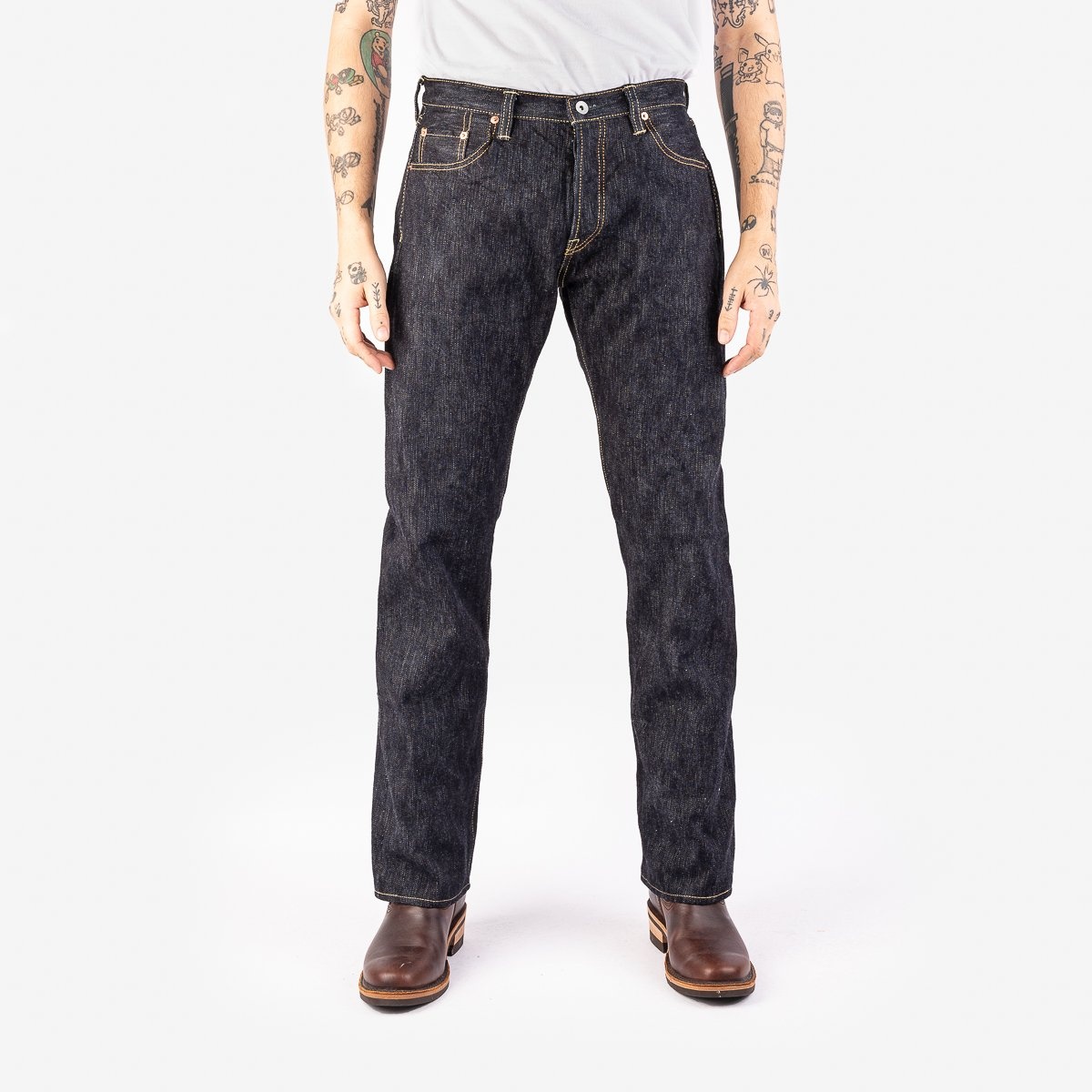 IH-634S-SLB 16oz Slubby Selvedge Denim Straight Cut Jeans - Indigo - 2