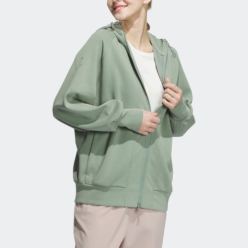 (WMNS) adidas Premium Knit Jacket 'Green' IK4292 - 4