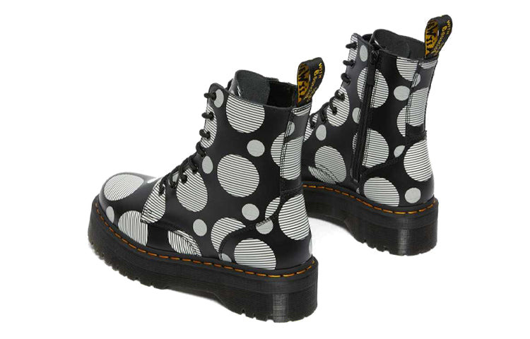 (WMNS) Dr. Martens Jadon Polka Dot Smooth Leather Platform Boots 'Black' 26882009 - 5