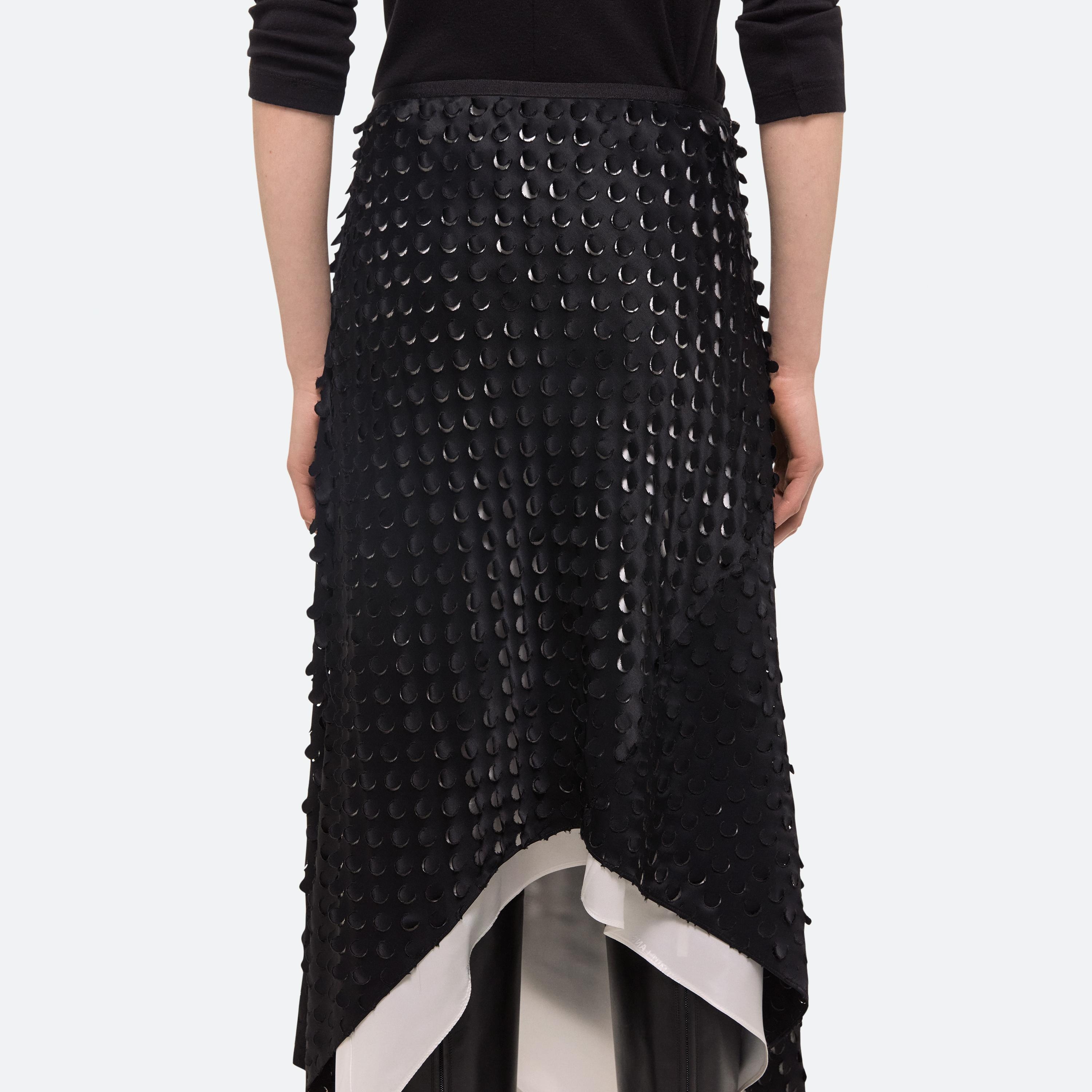HOLE-PUNCHED SCARF HEM SKIRT - 5