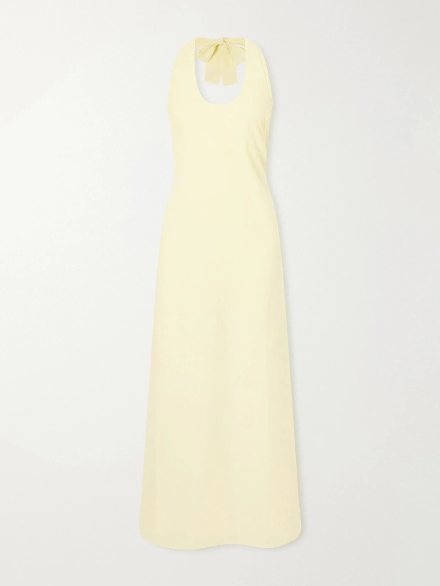 Rochelle knotted cotton maxi dress Pastel yellow - 1