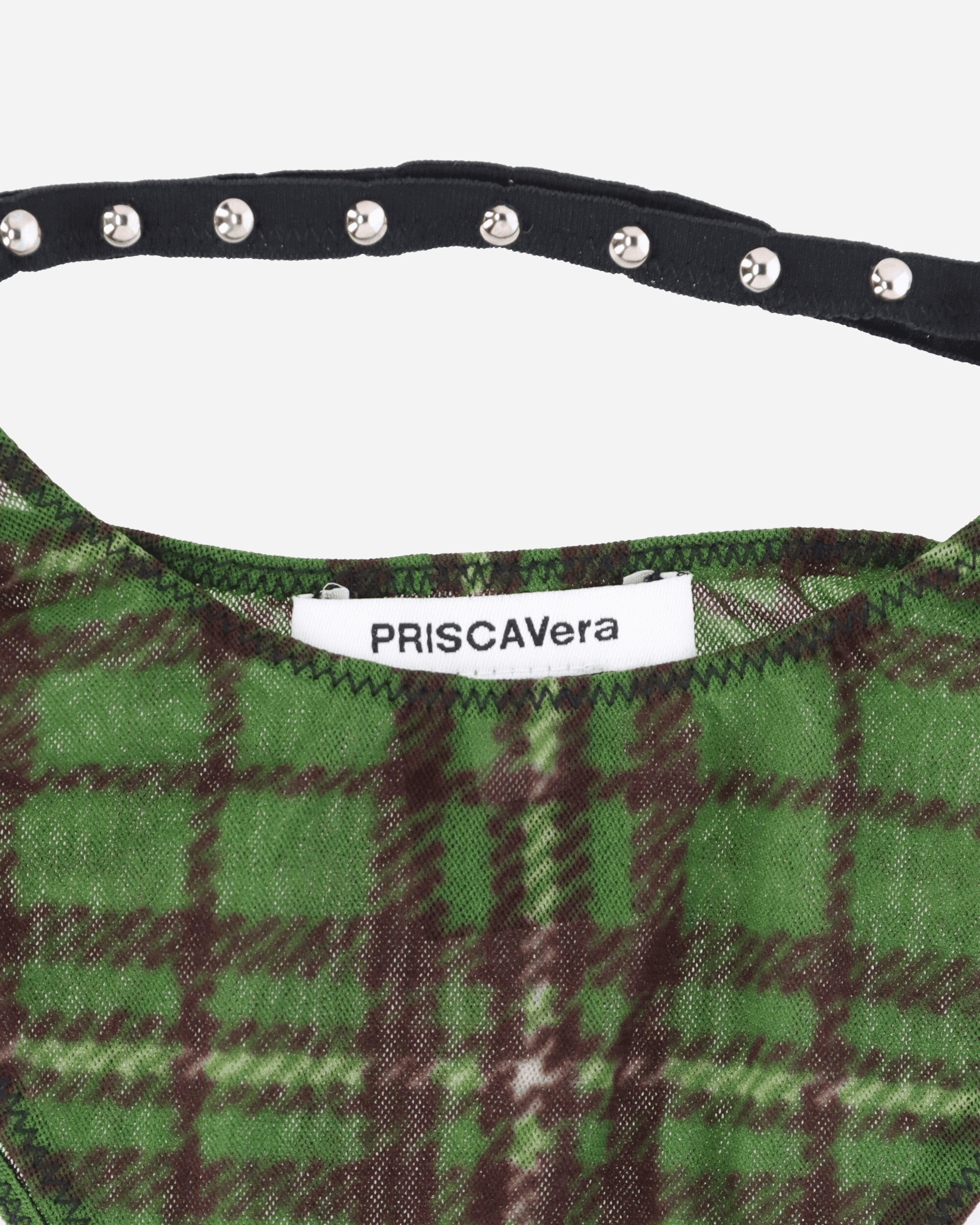 Tartan Studded Thong Green - 4