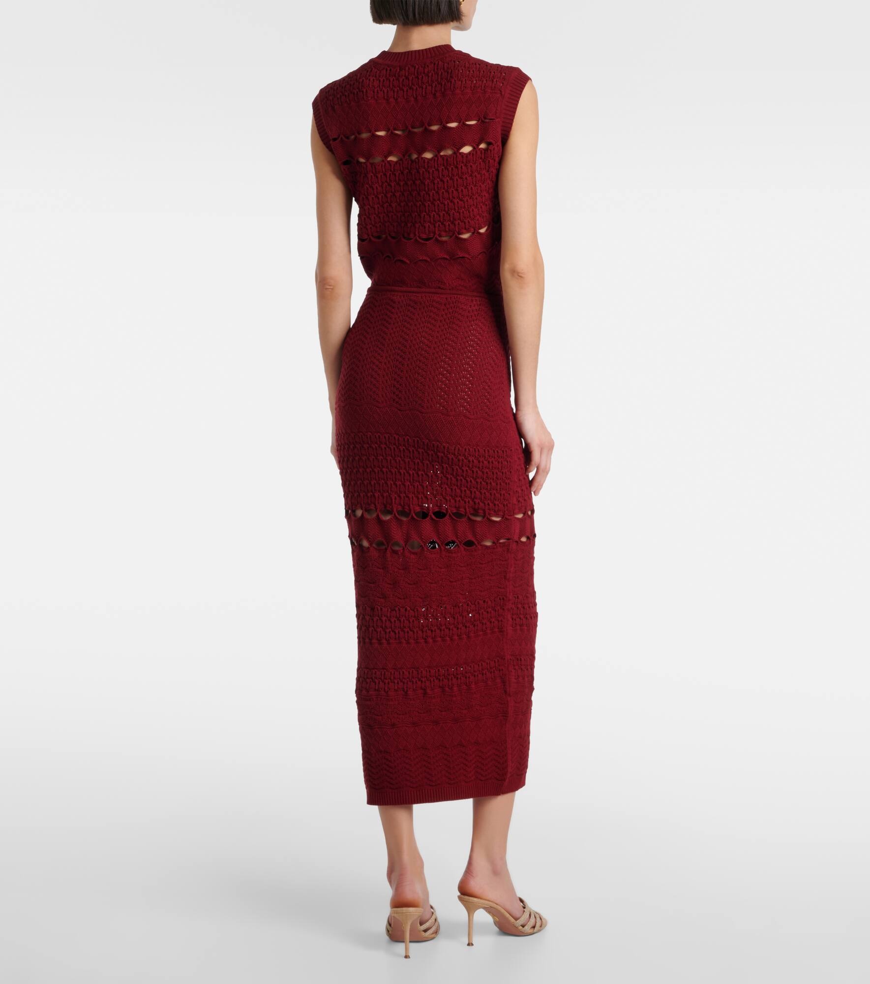 Cut-out knitted midi skirt - 3