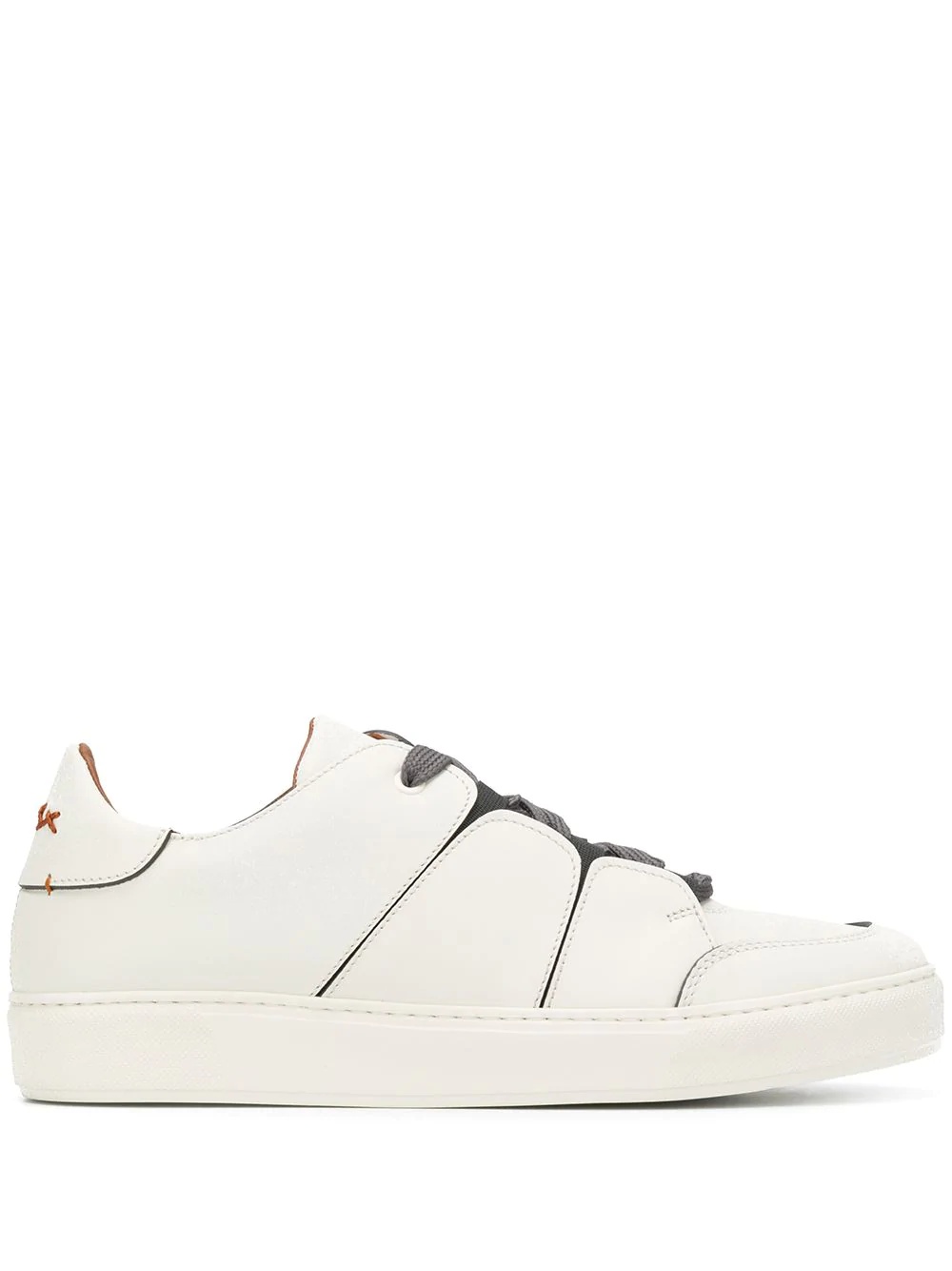 stitched-panel low-top trainers - 1