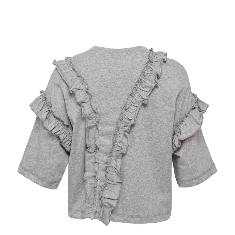 ULLA JOHNSON Sydney Short Sleeve Ruffle Tee outlook