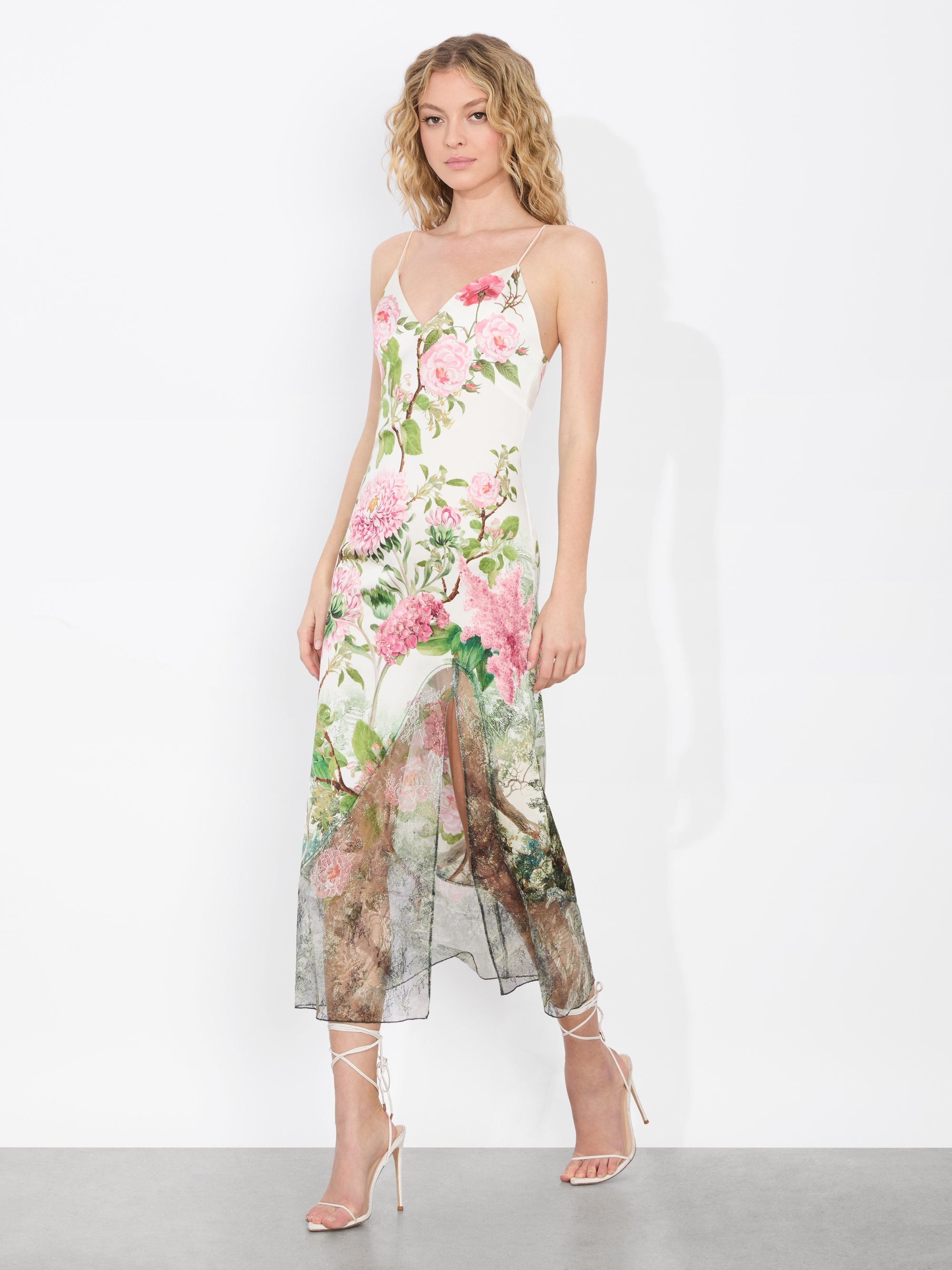 JULIETTA CUTAWAY LACE SLIP DRESS - 6