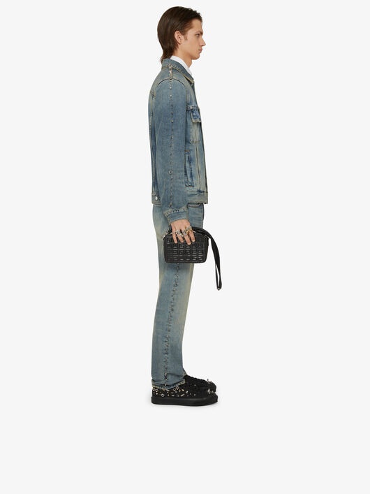 JEANS IN VINTAGE DENIM WITH STUDS - 3