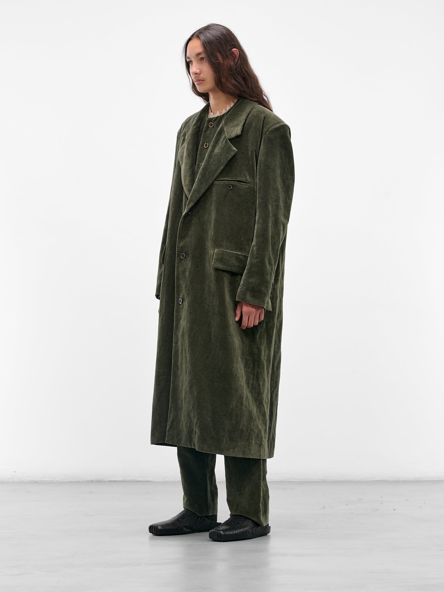 Green Velvet 'Celia' Coat - 2