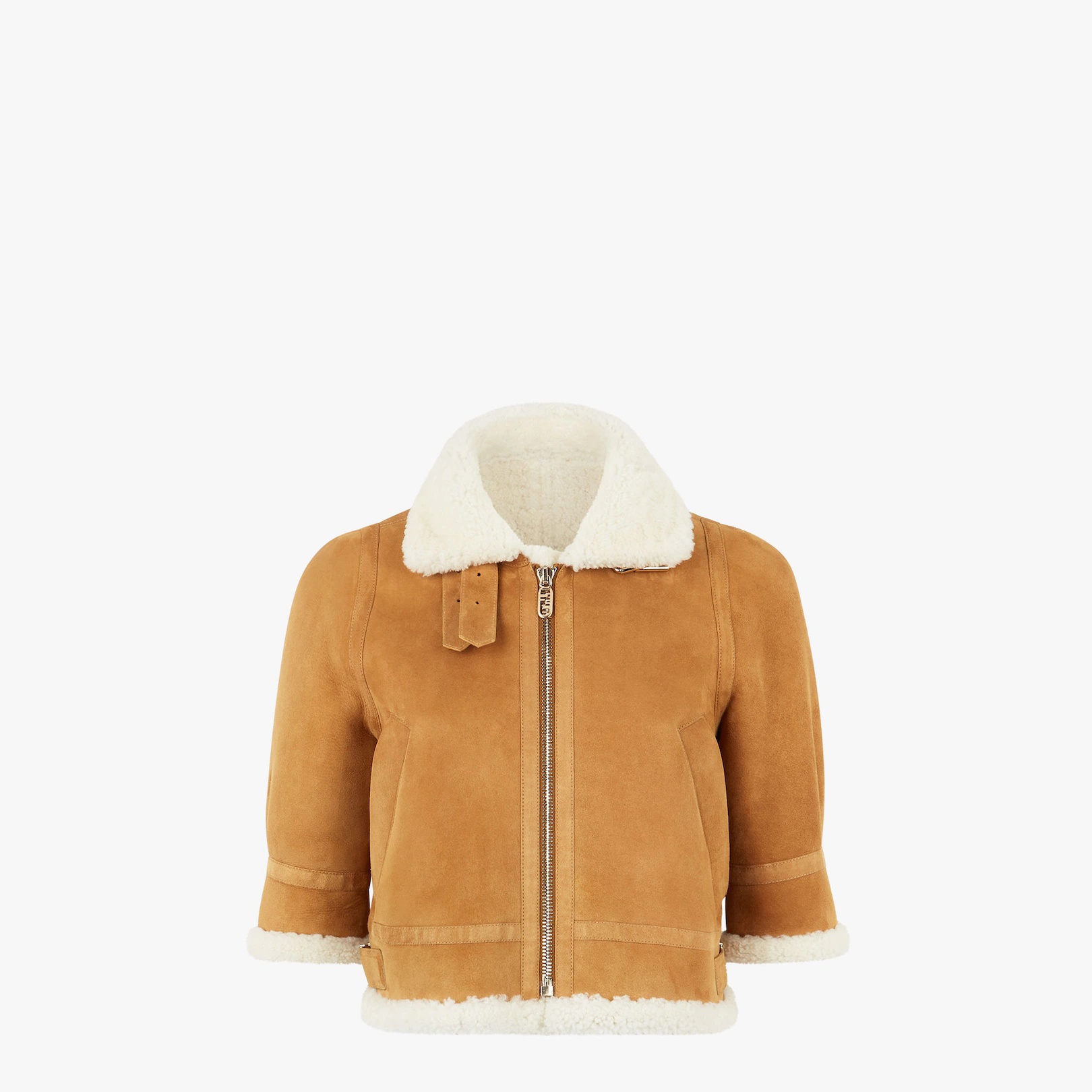 Brown leather bomber - 1