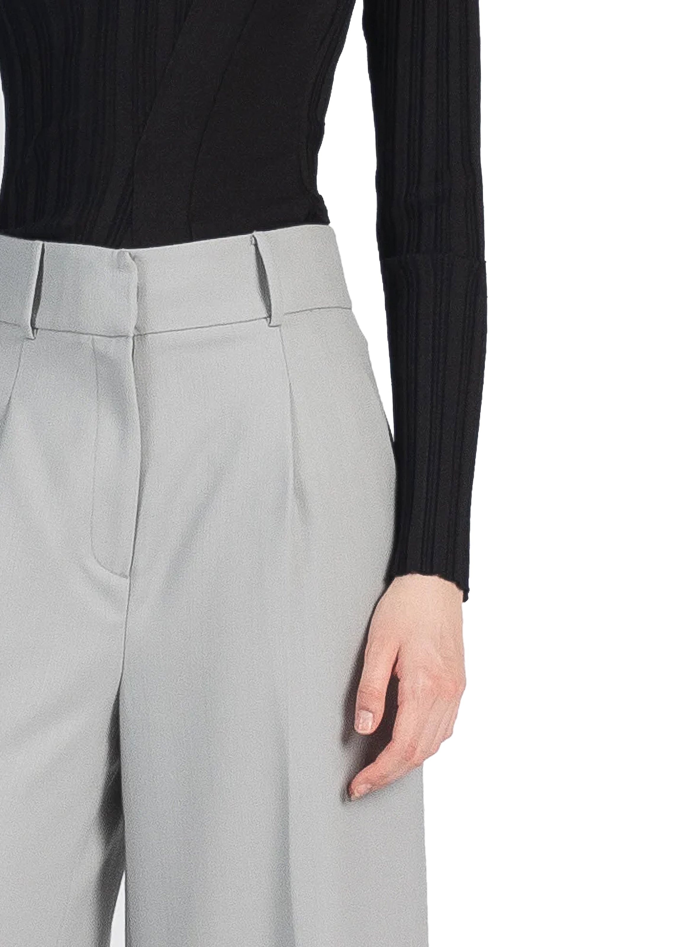 Wide Leg Tailored Trousers Grey - 2