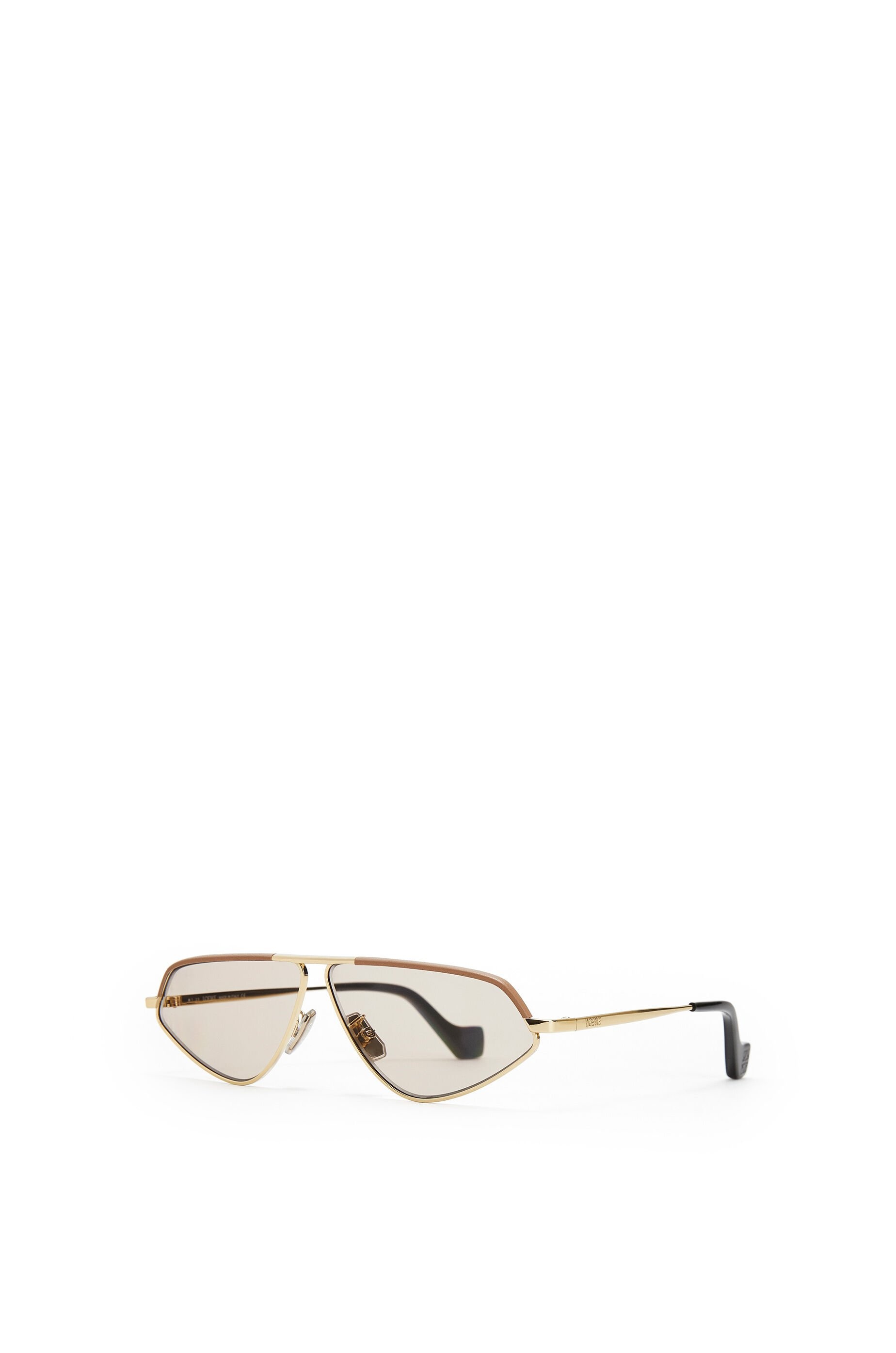 Leather geometric sunglasses - 3