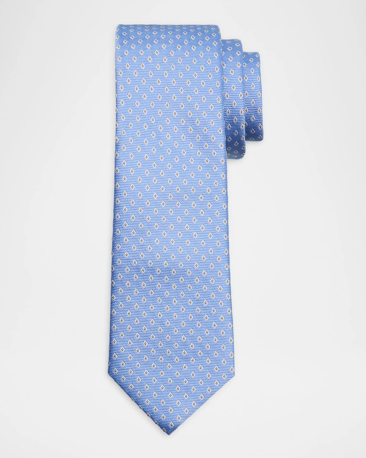Men's Geometric Box Jacquard Silk Tie - 1