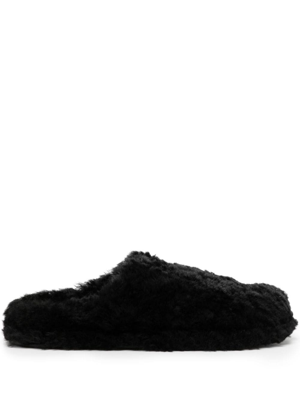 round-toe shearling slippers - 1