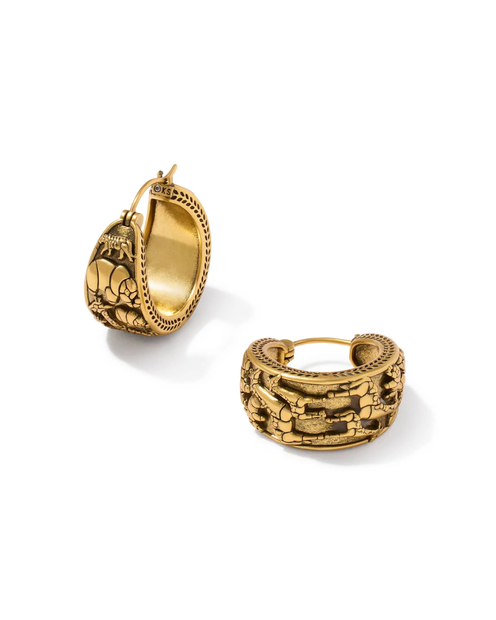 Raina Vintage Gold Hoop Earrings - 1