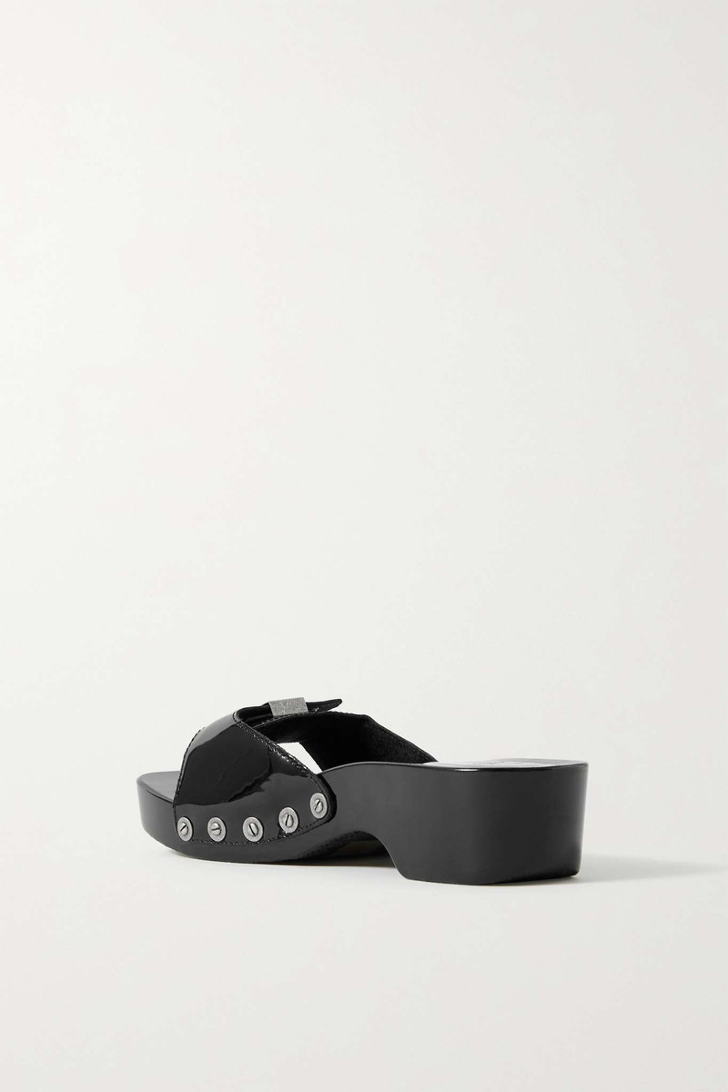 + Scholl buckled patent-leather clogs 3