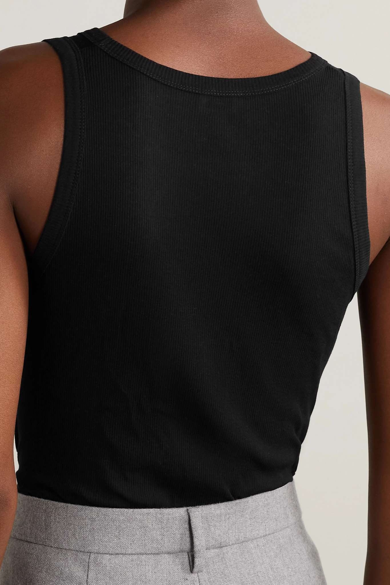 Ribbed modal and cotton-blend jersey tank - 4