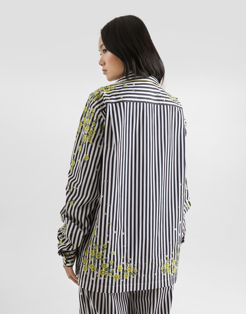 Poplin shirt with flower embroidery 6