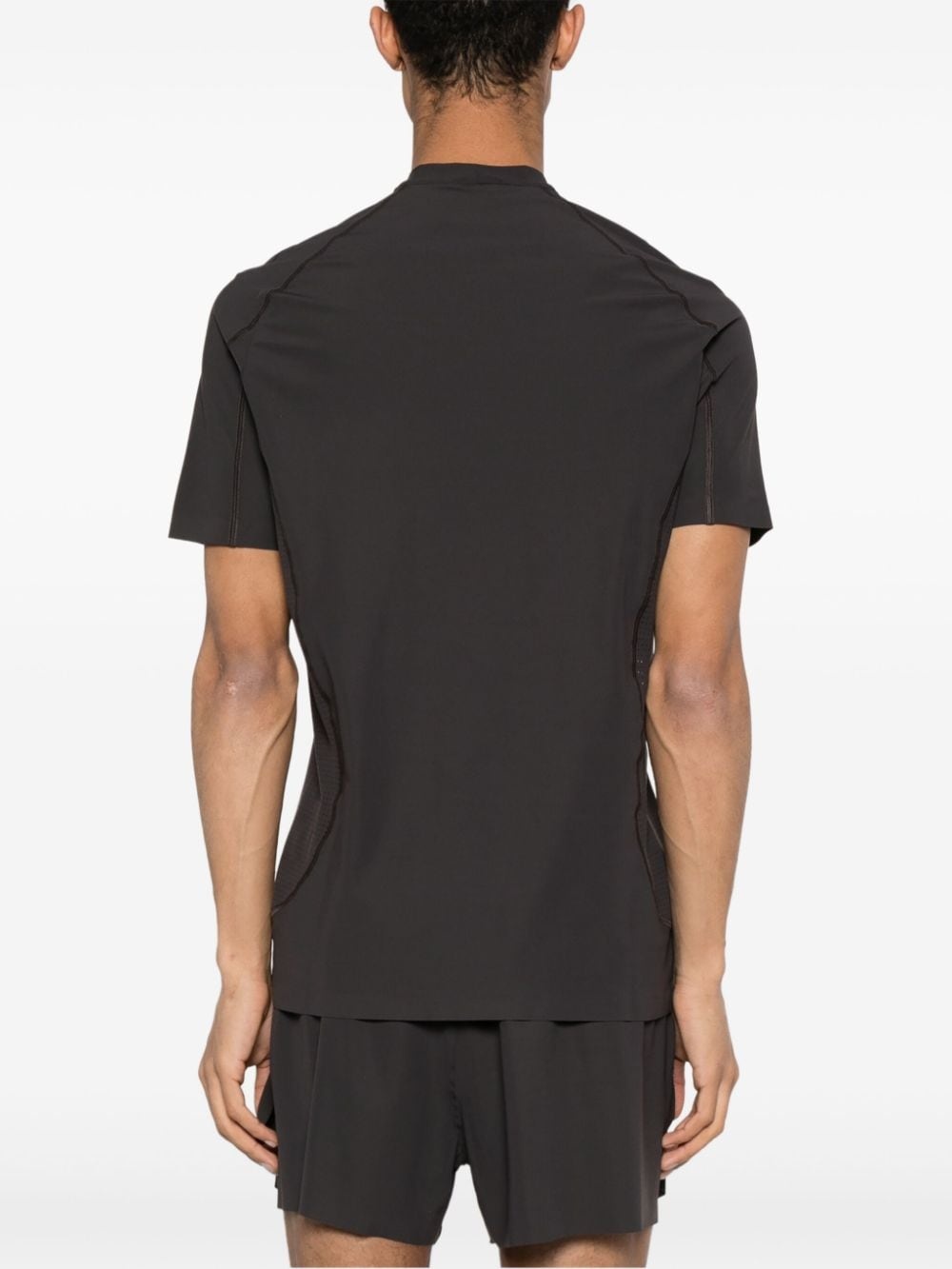 logo-print zip-up T-shirt - 4