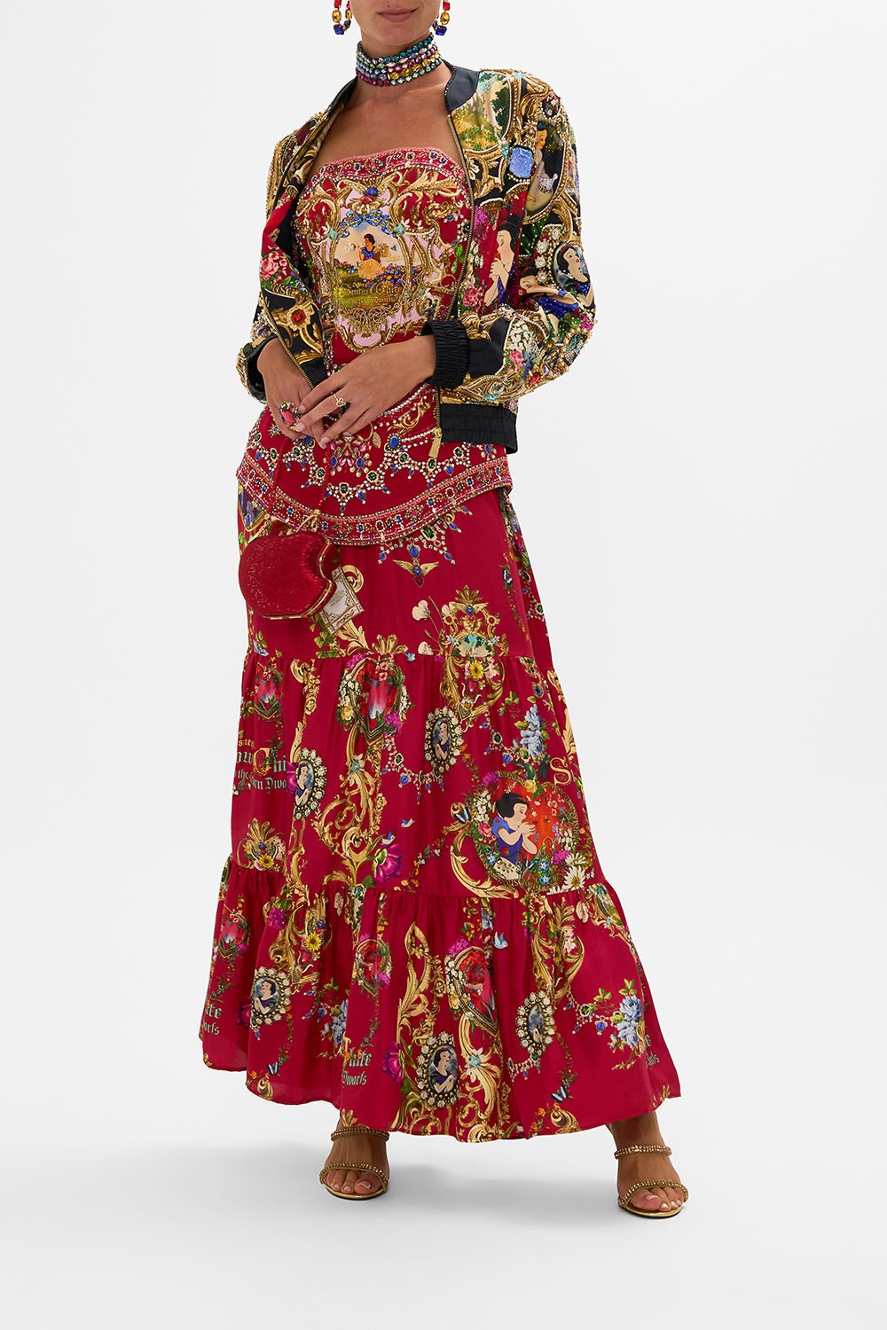 HIGH WAISTED TIERED SKIRT JUST ONE BITE SNOW WHITE - 9