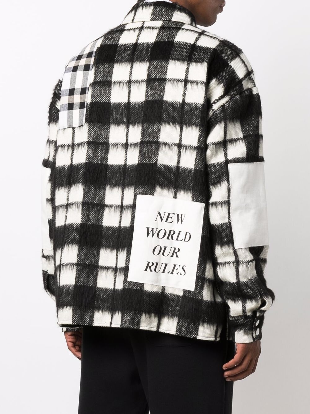 logo-patch checked shirt - 4