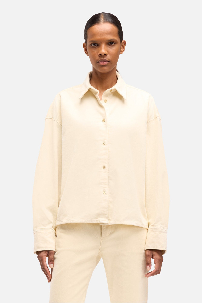 Corduroy Nina Cropped Shirt in Eggshell 3