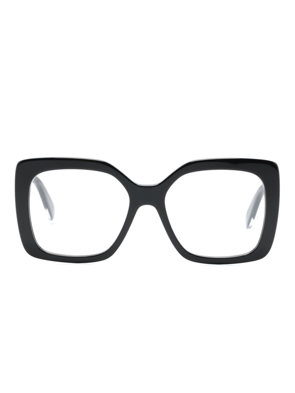 logo-engraved square-frame glasses - 1