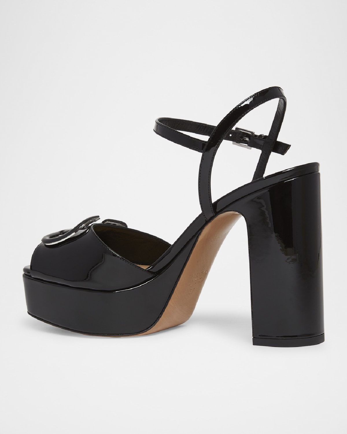 VLogo Patent Ankle-Strap Platform Sandals - 4