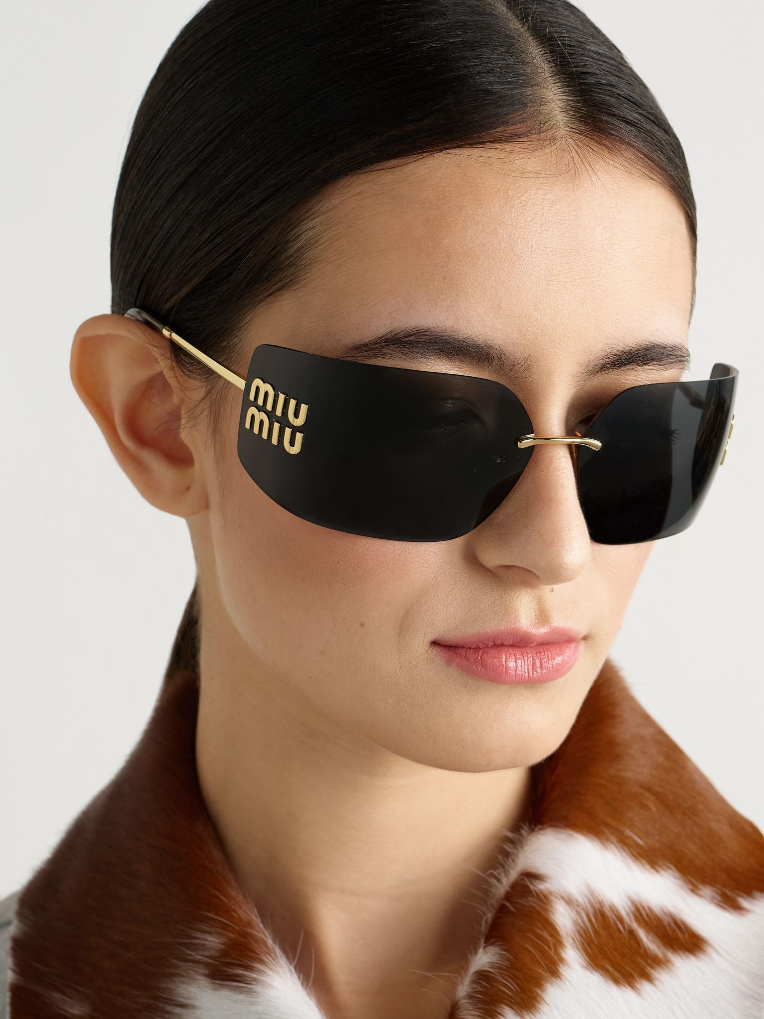D-frame gold-tone sunglasses Black - 2