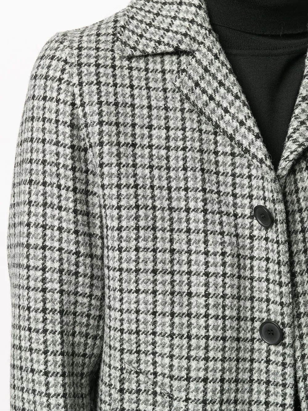 houndstooth single-breasted coat - 5