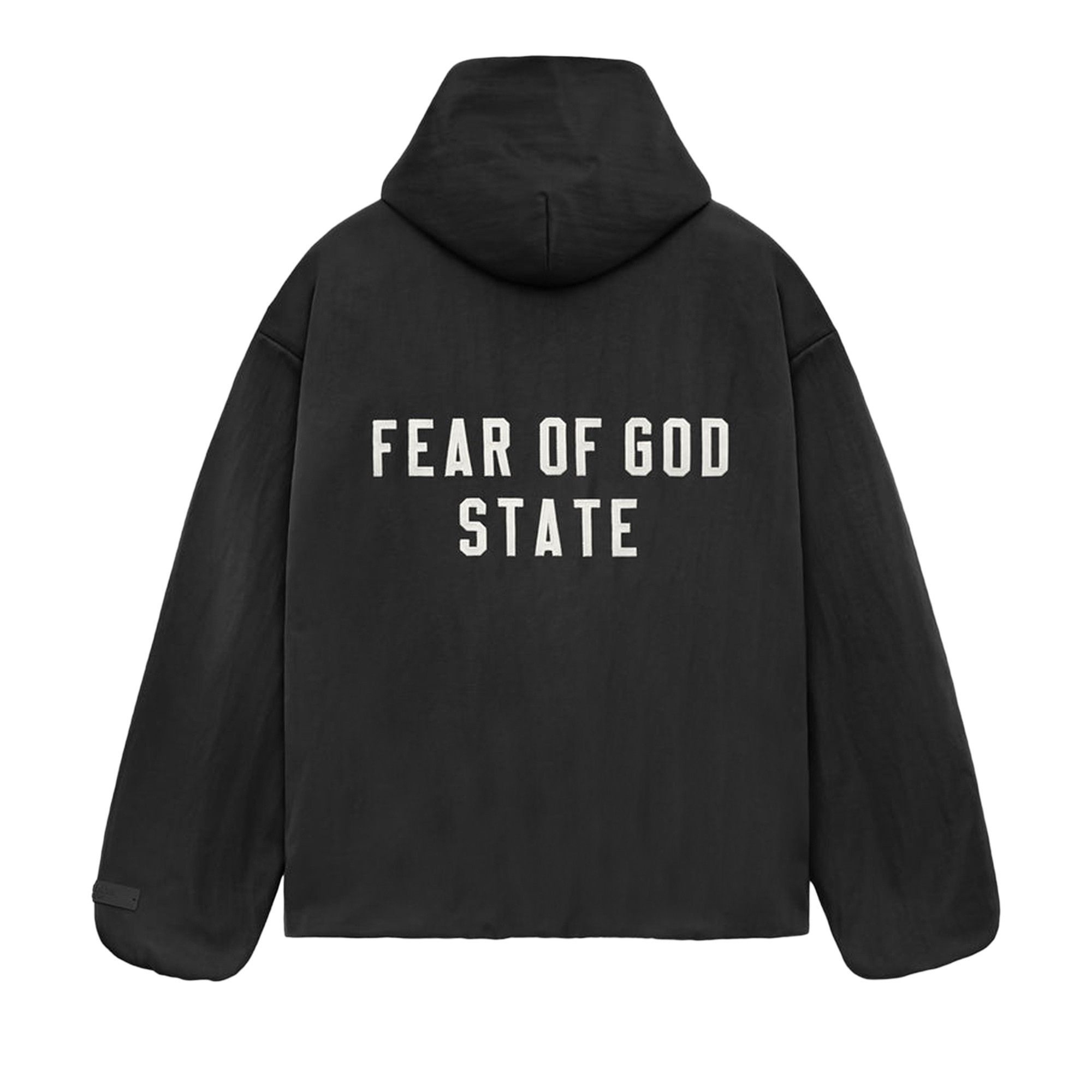 Fear of God Essentials Textured Nylon Hooded Coaches Jacket 'Black' - 2