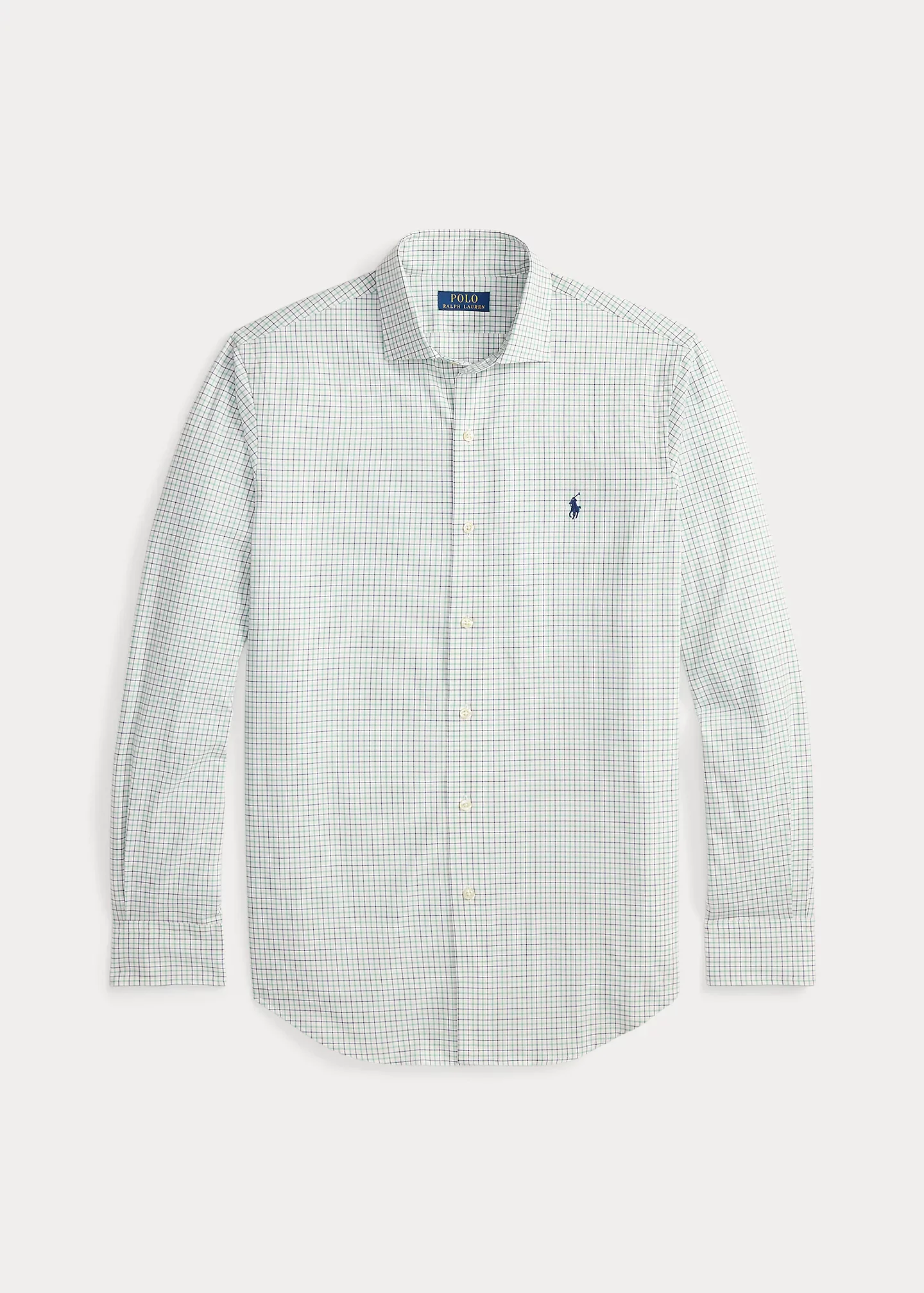 Classic Fit Plaid Stretch Poplin Shirt - 1