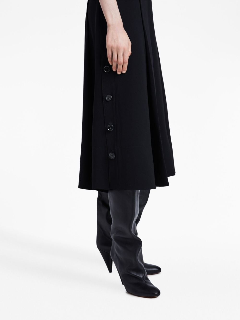V-neck cap-sleeves midi dress - 5