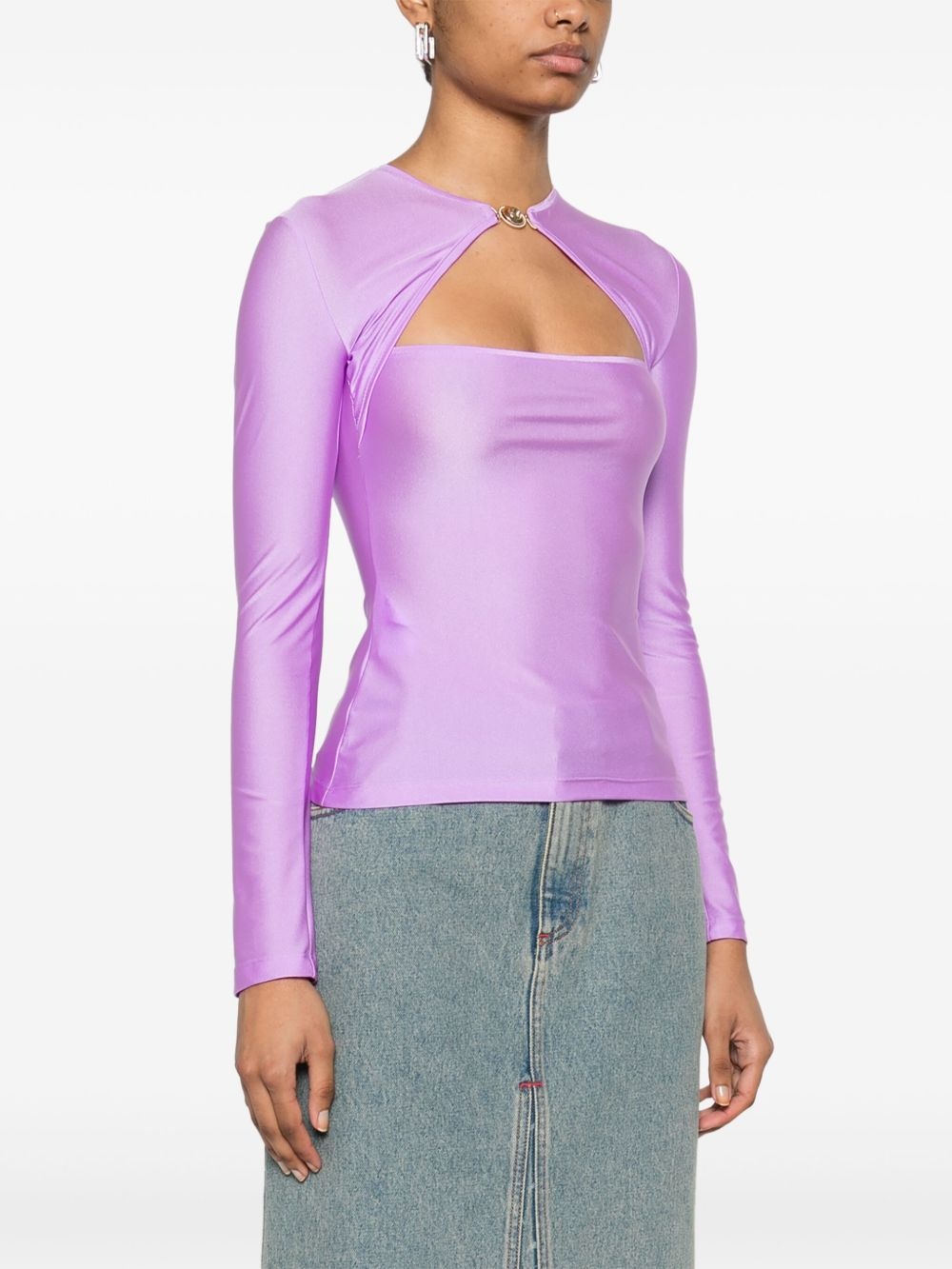 draped jersey top - 3