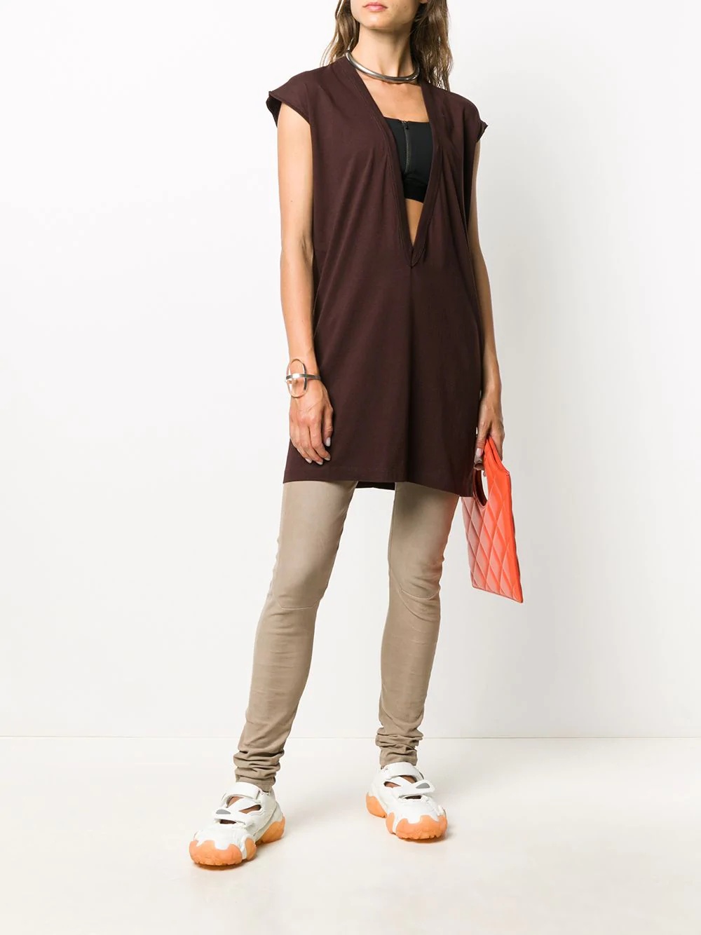 deep v tunic top - 2