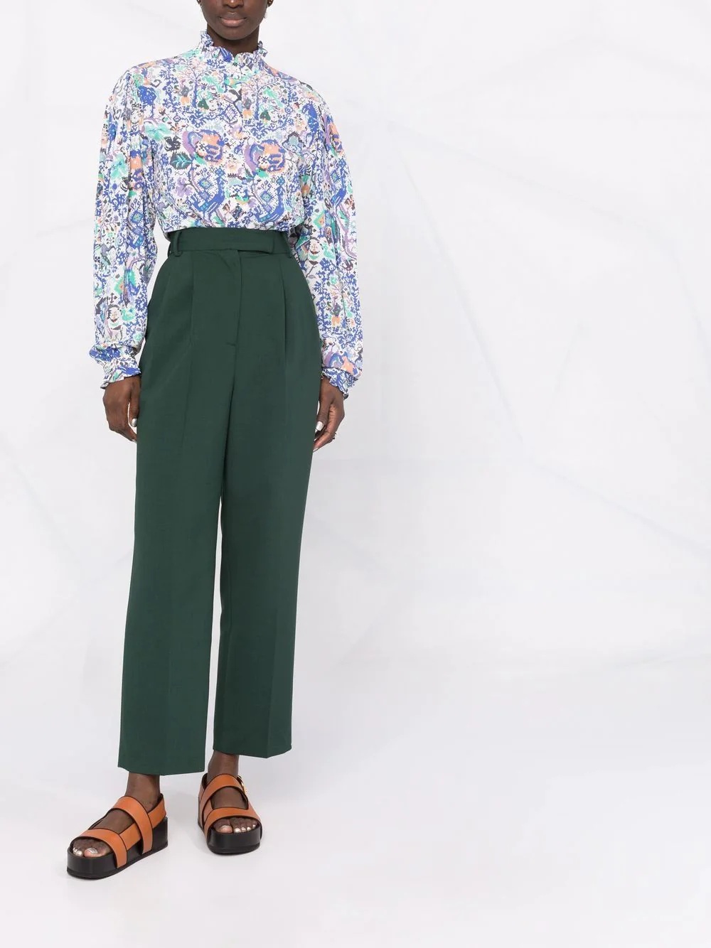 Banessa abstract-print ruffled blouse - 2