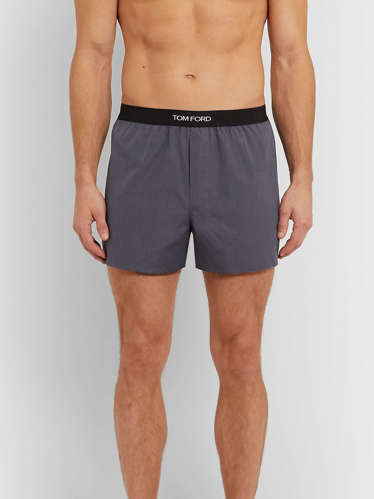 Grosgrain-Trimmed Cotton Boxer Shorts - 2