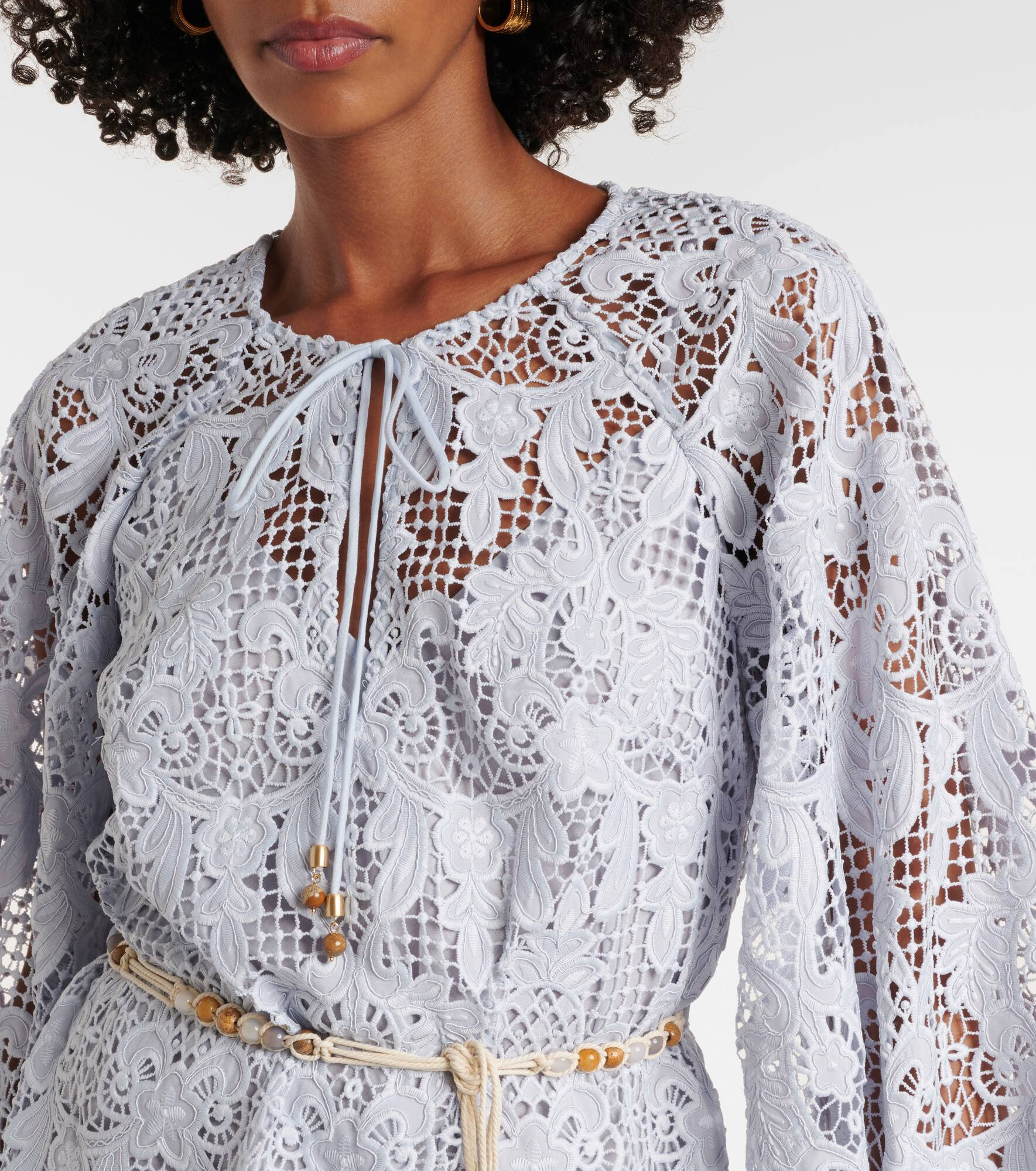 Belted lace minidress - 4