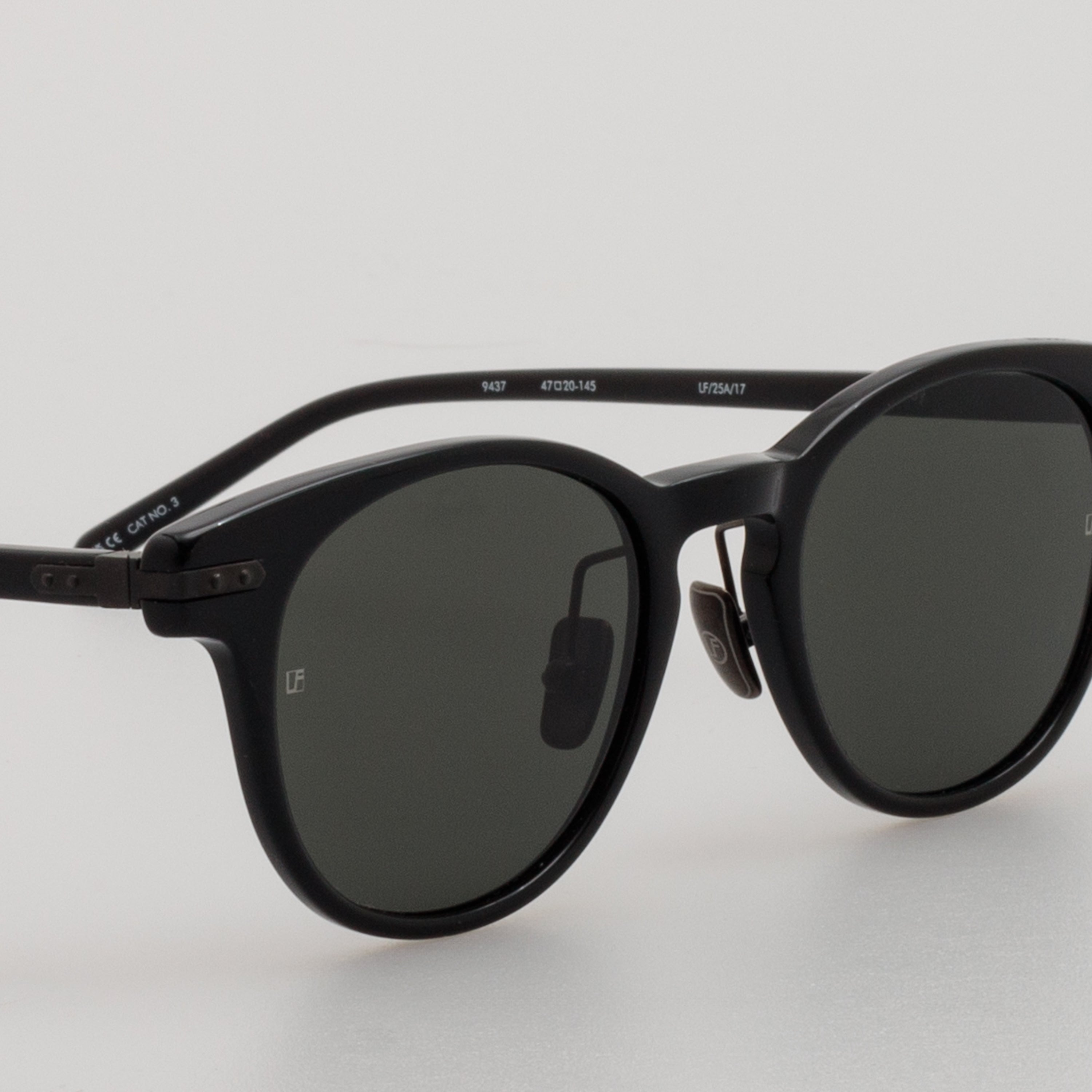 MEN'S BAY D-FRAME SUNGLASSES IN BLACK AND MATT NICKEL (ASIAN FIT) - 7