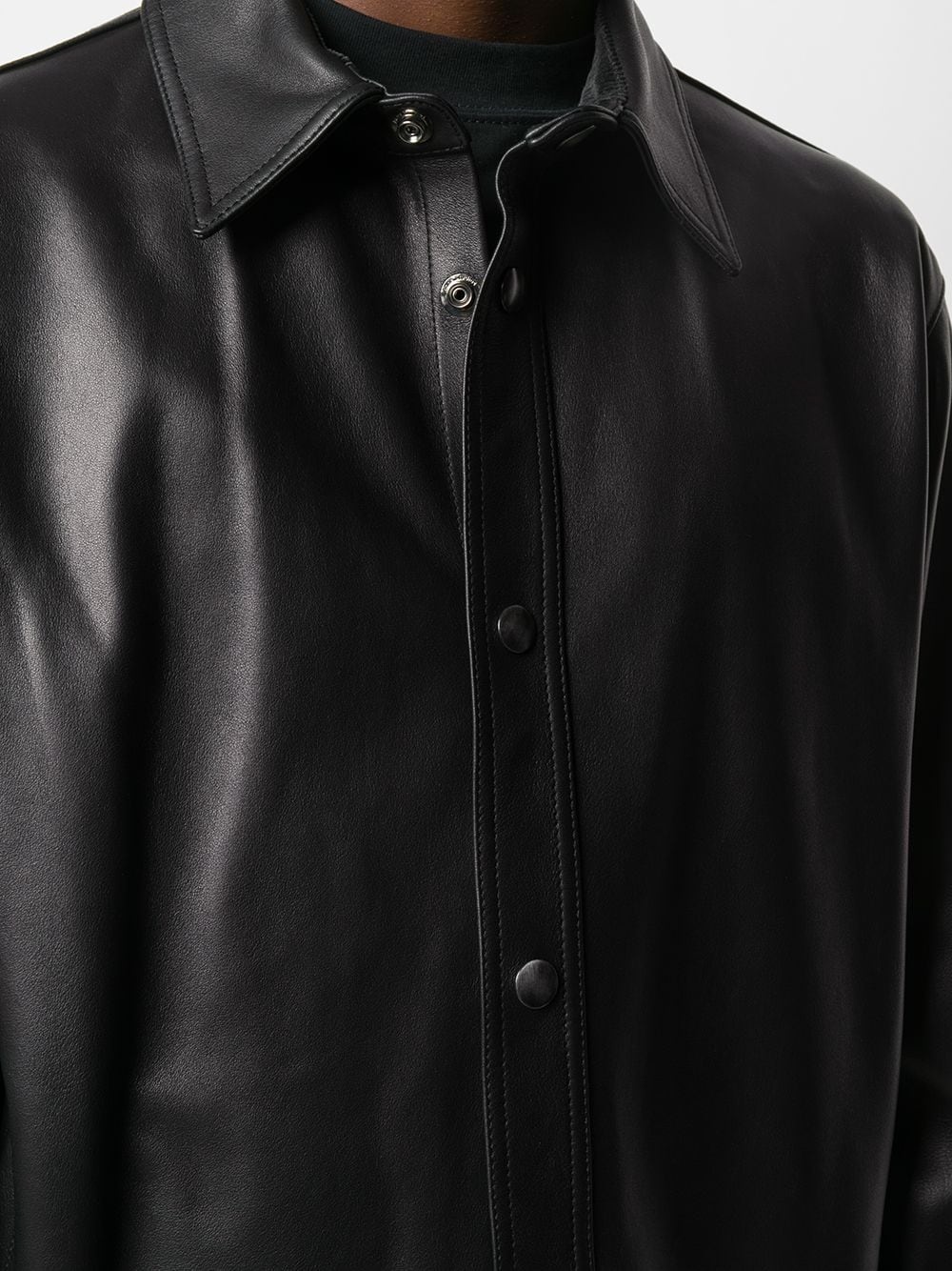 classic collar lambskin jacket - 5