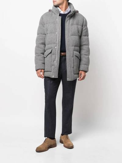 Brunello Cucinelli padded-design fine-knit coat outlook