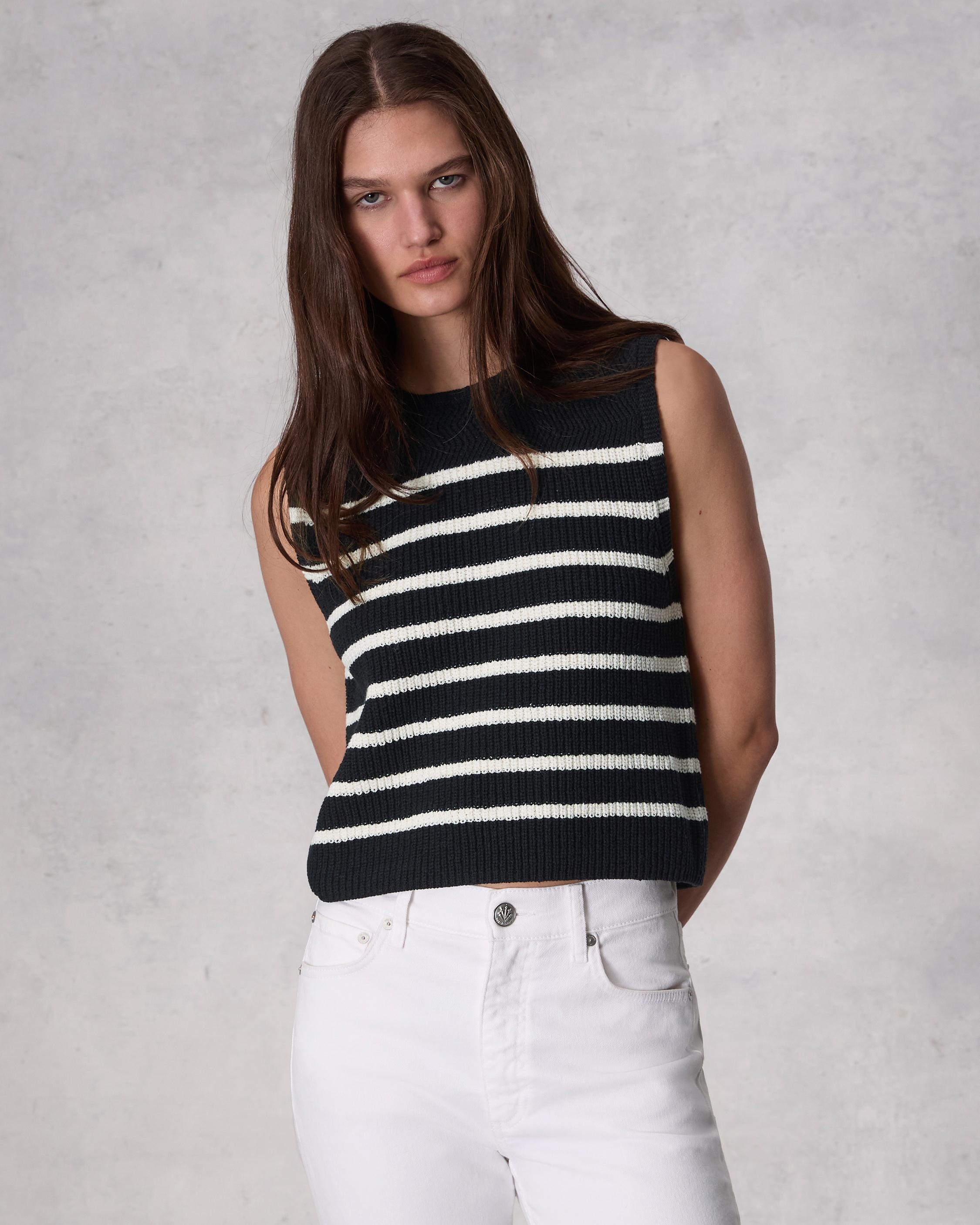 Jen Striped Cotton Sweater Vest
Relaxed Fit - 2