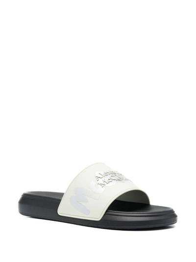 Alexander McQueen embossed-logo open toe slides outlook