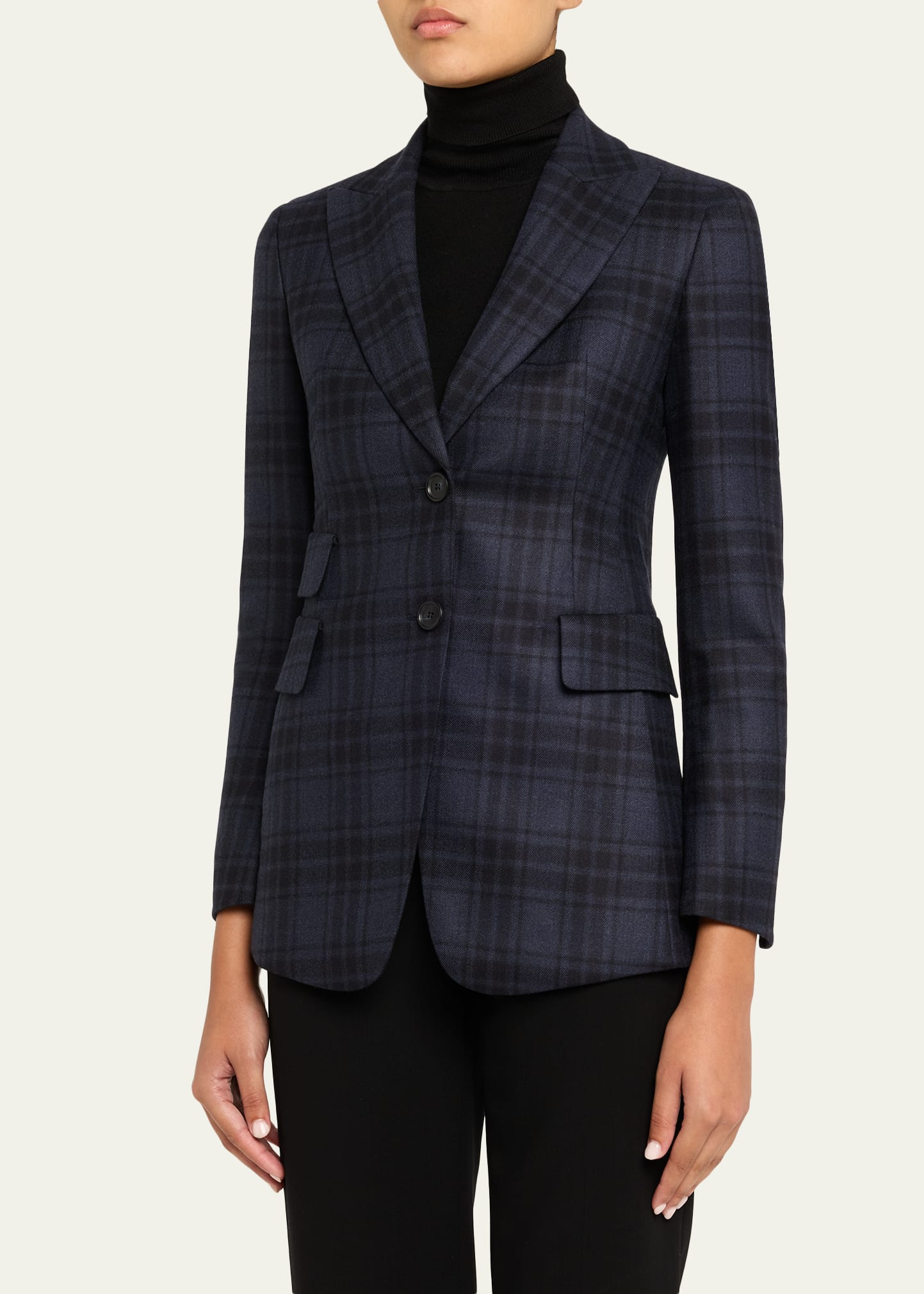 Percival Check Wool Double-Face Single-Breasted Jacket - 4