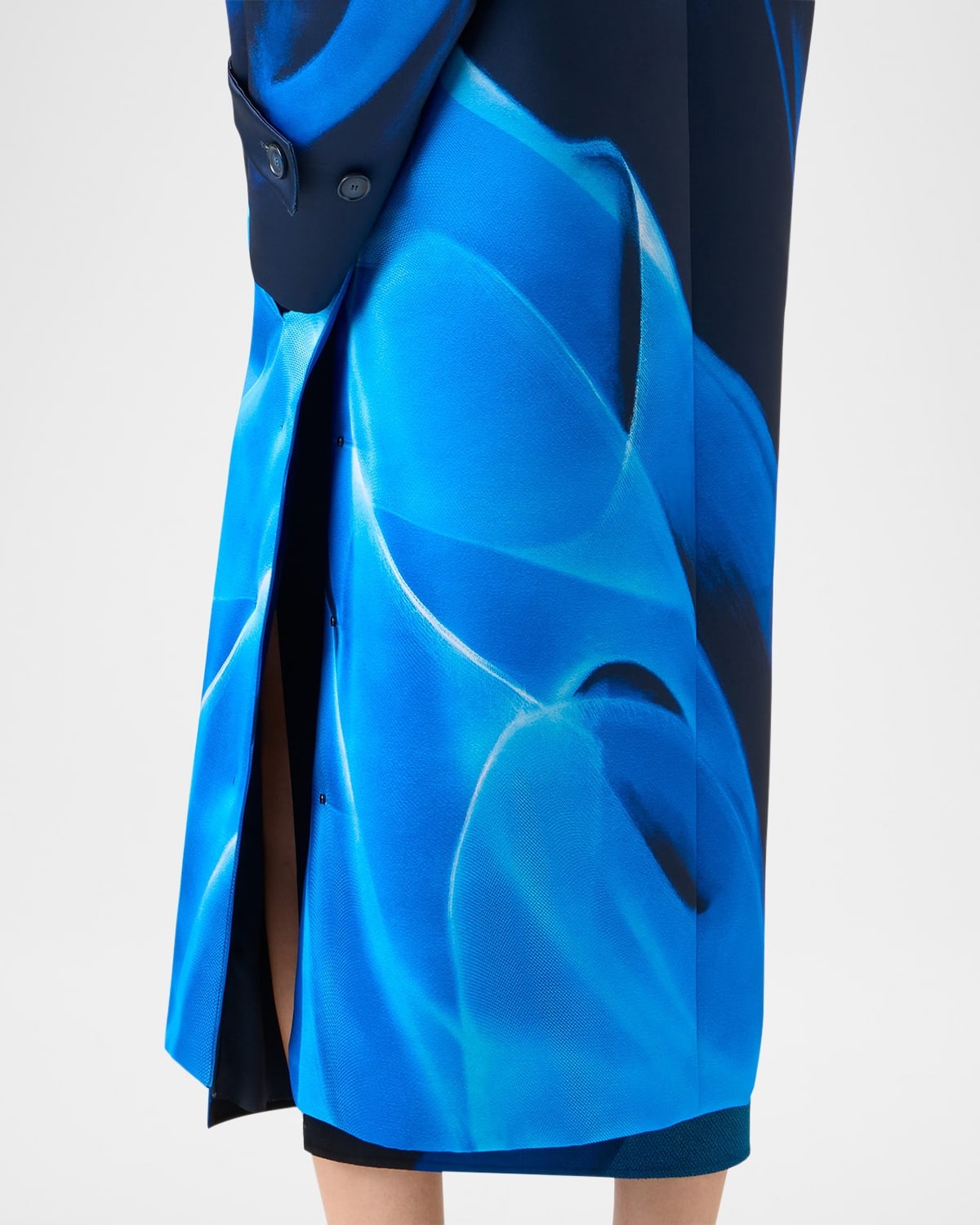 Elliot Silk Duchess Alysons Cyanotype-Print Oversized Coat - 5