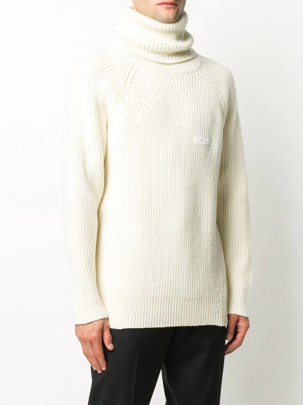 ribbed-knit roll neck jumper - 3