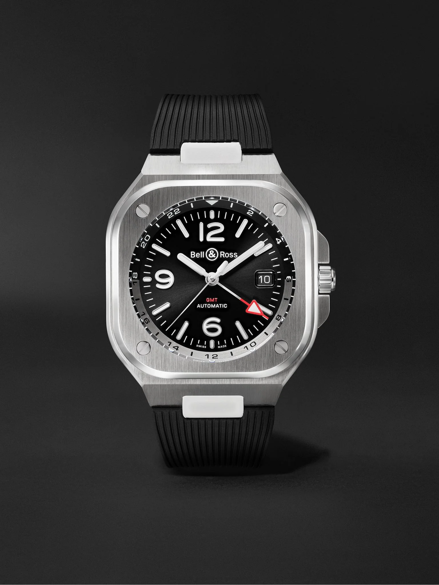 BR 05 Automatic GMT Stainless Steel Watch, Ref. BR05G-BL-ST/SRB Black - 1