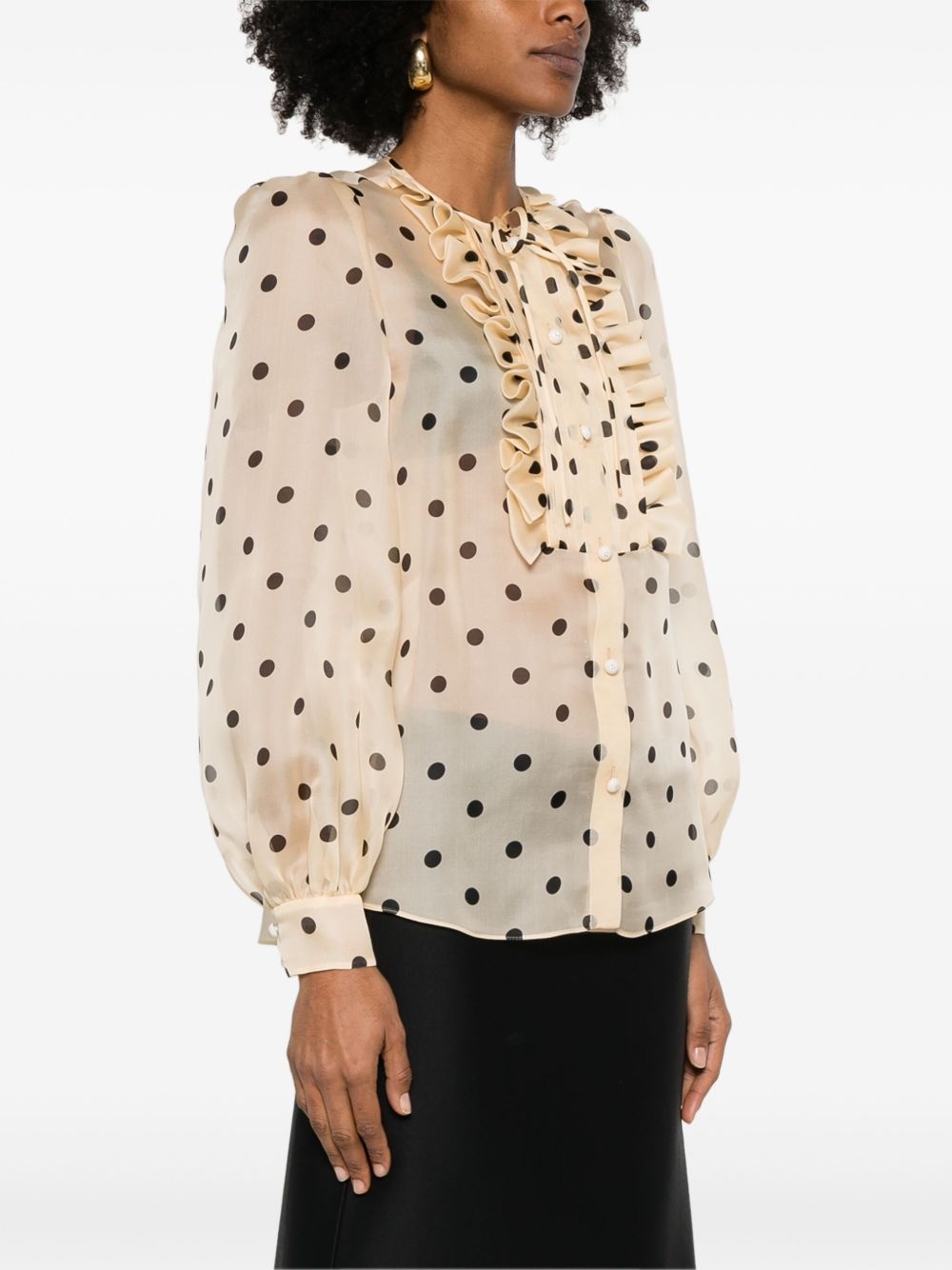 polka dot-print blouse - 3