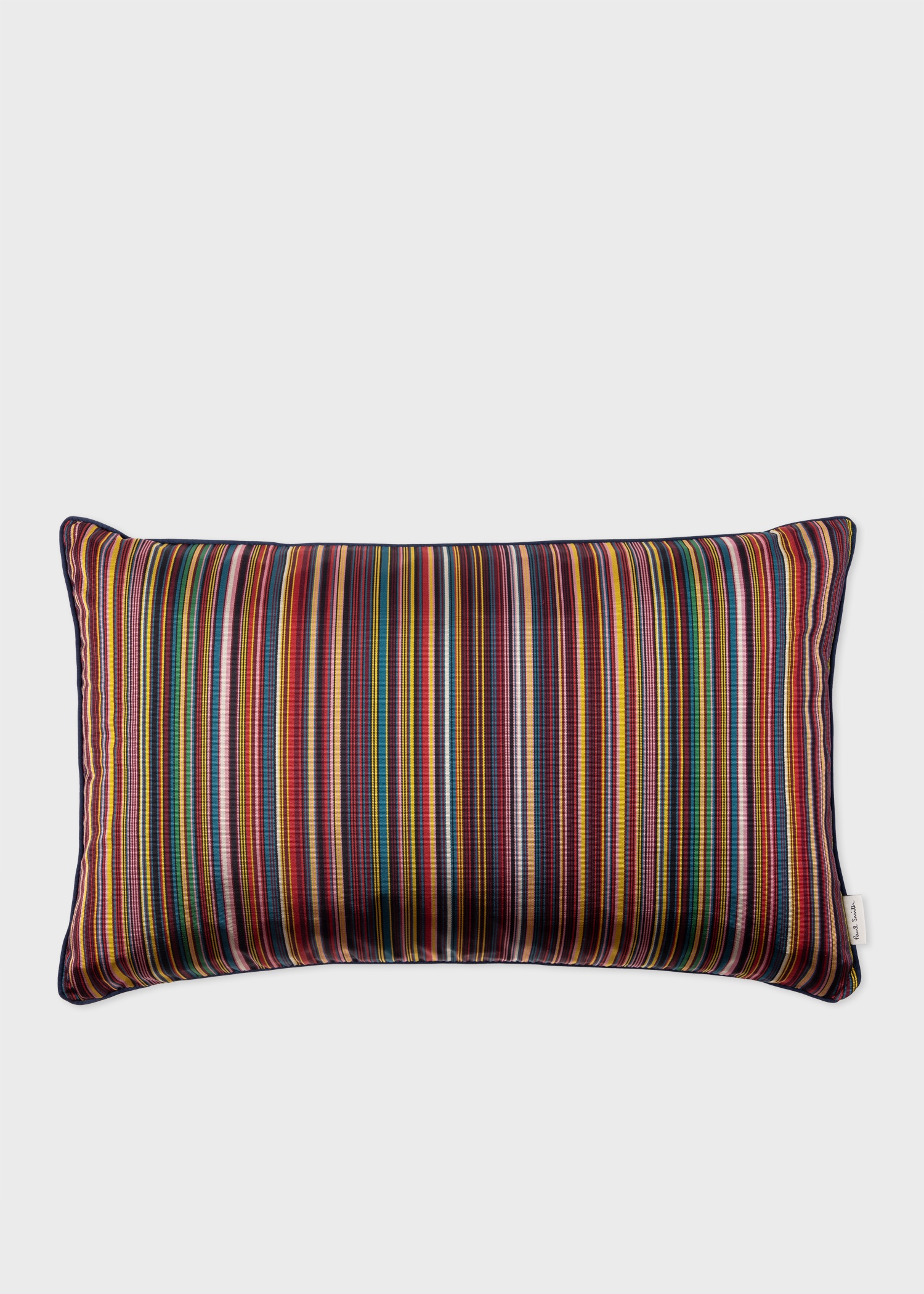 'Signature Stripe' Silk Bolster Cushion - 1