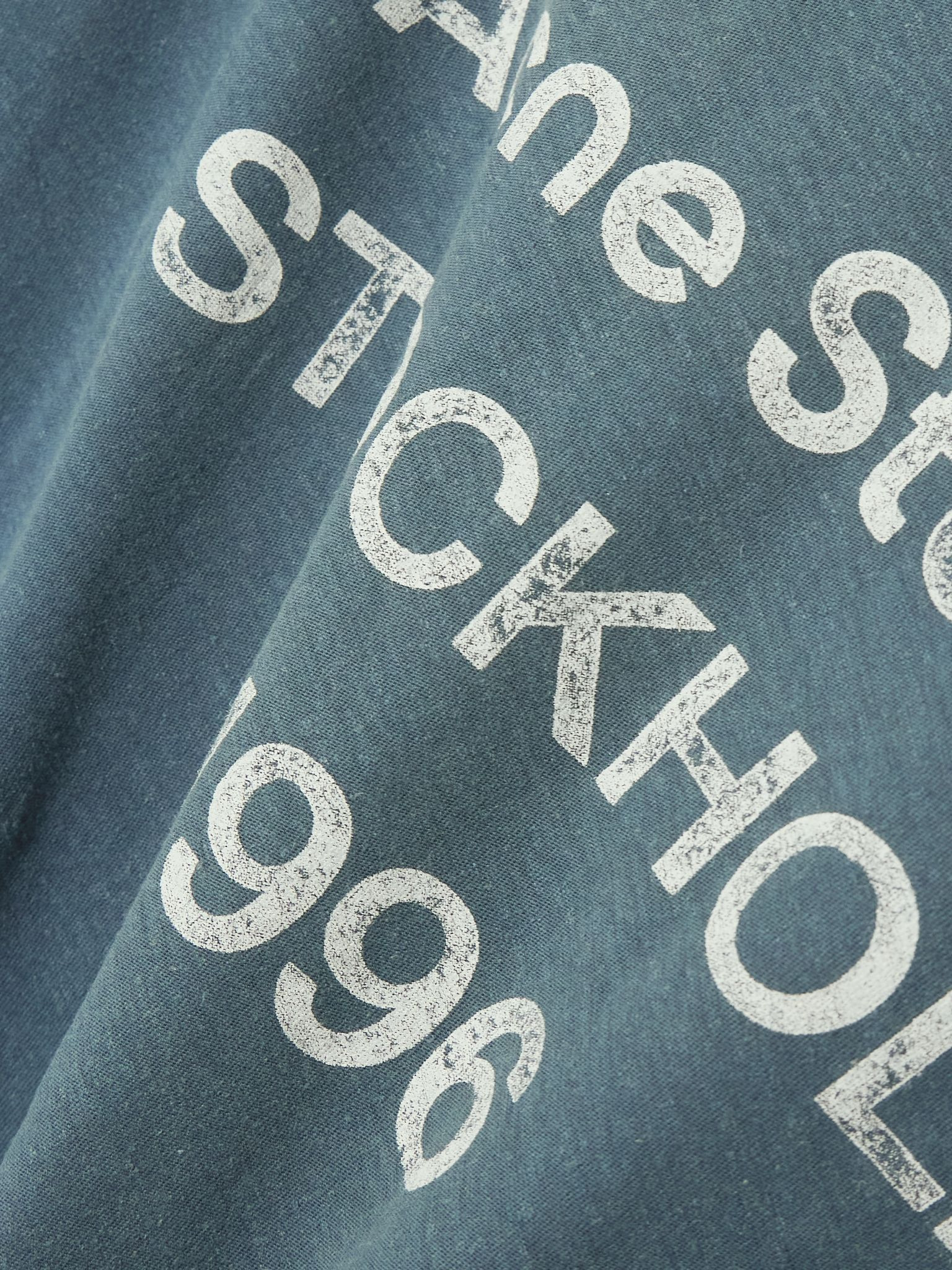 Printed organic cotton and hemp-blend jersey T-shirt Navy - 5