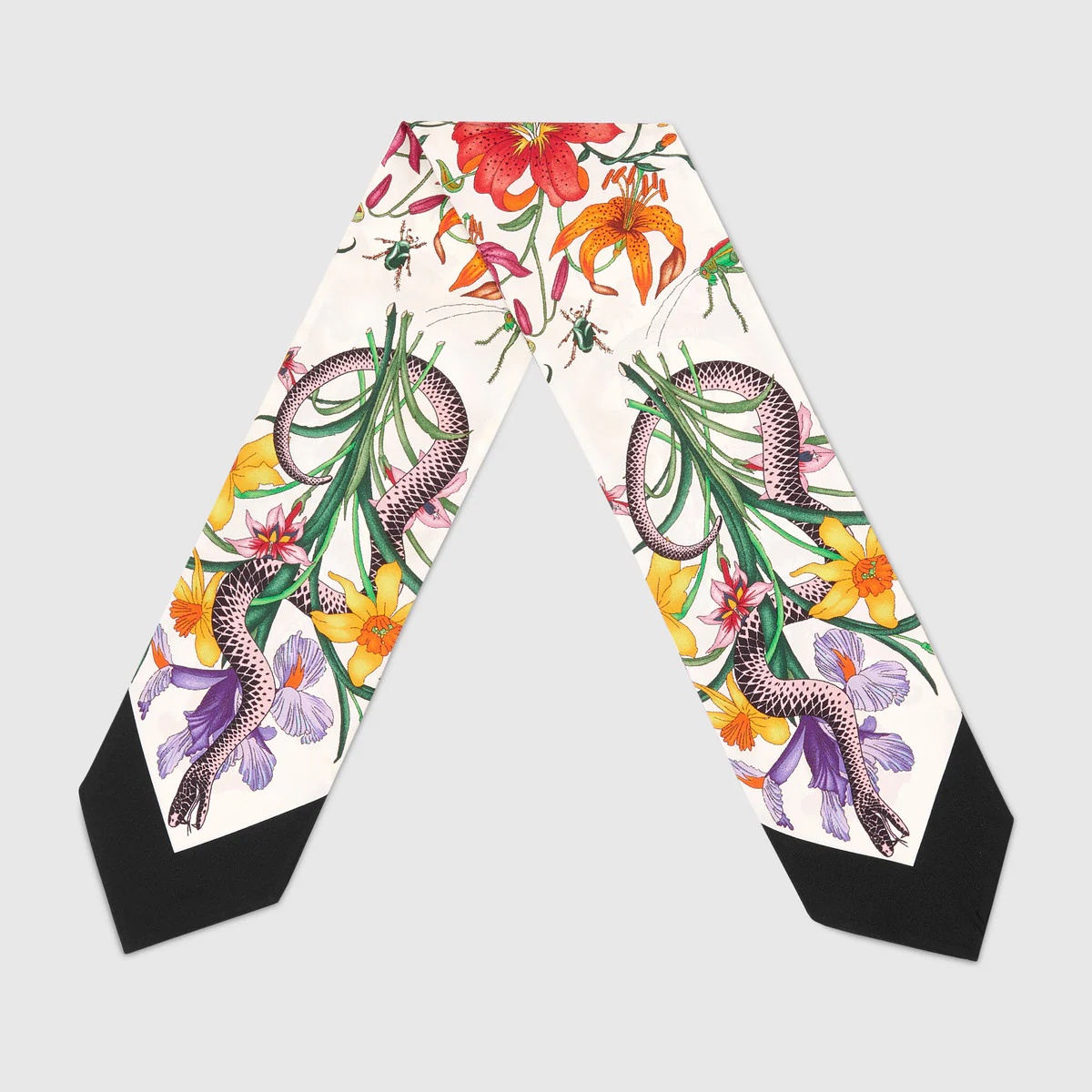 Flora Snake print neck bow - 2